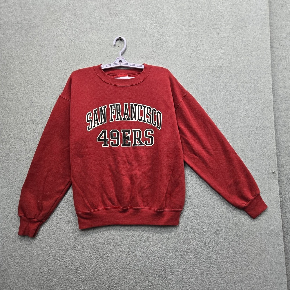 VINTAGE San Francisco 49ers Men Sweatshirt M Red NFL Graphic Fleece y2K READ